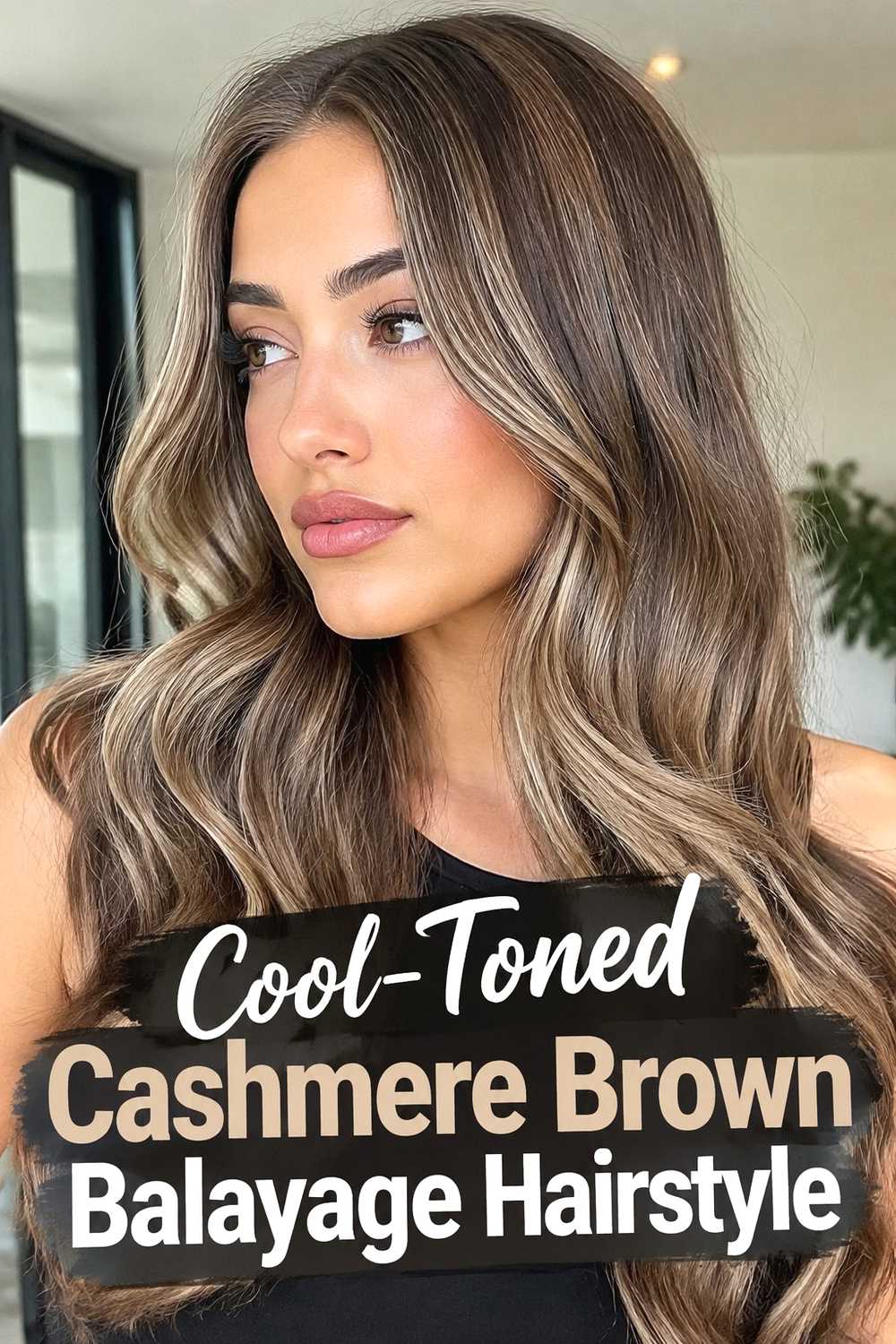2. Cool Toned Cashmere Brown Balayage Hairstyle