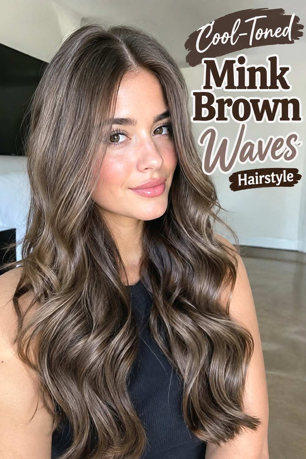 5. Cool Toned Mink Brown Waves Hairstyle