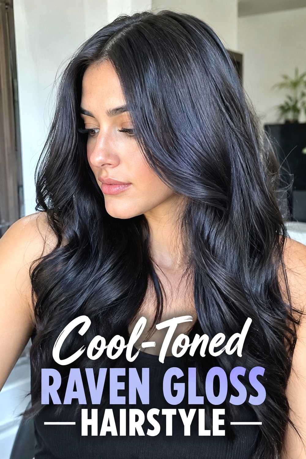 11. Cool Toned Raven Gloss Hairstyle