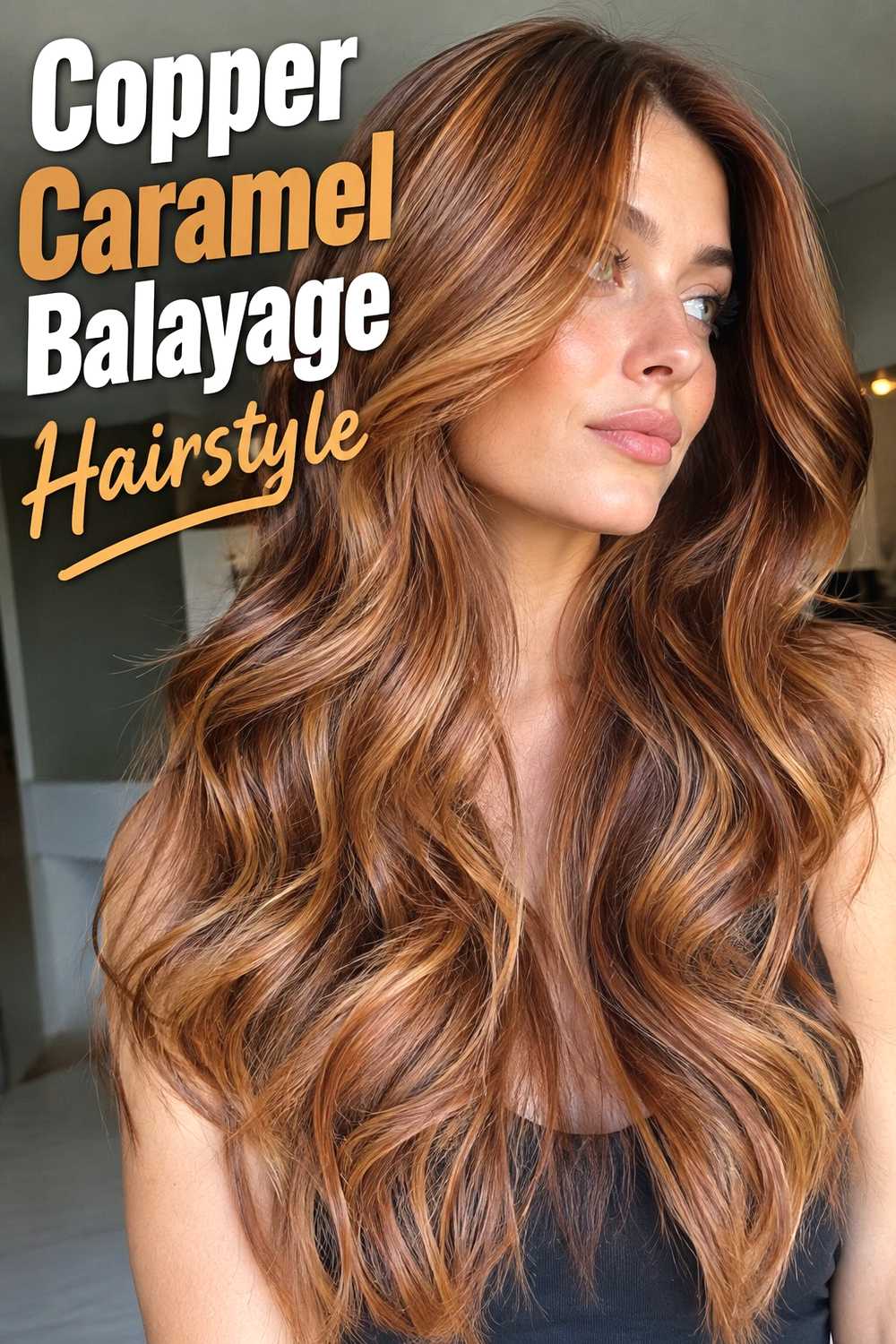 1. Copper Caramel Balayage Hairstyle
