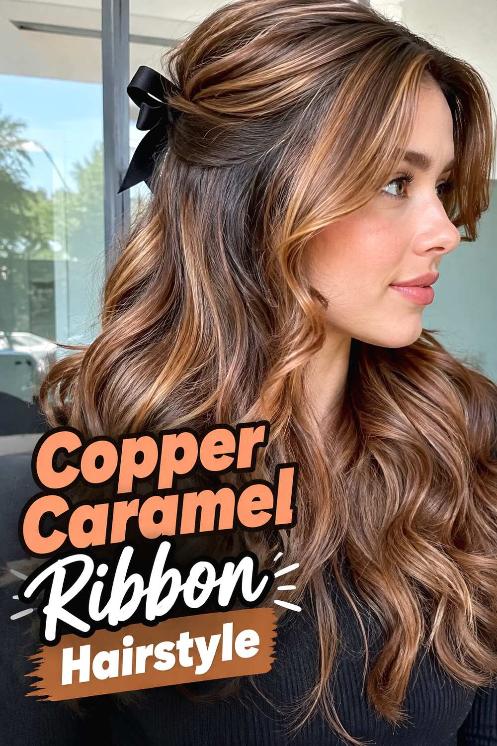 Copper Caramel Ribbon Hairstyle