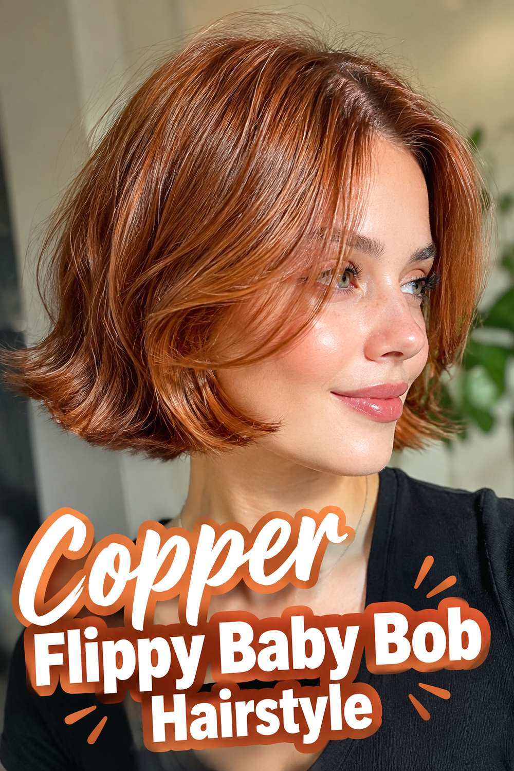 Copper Flippy Baby Bob Hairstyle
