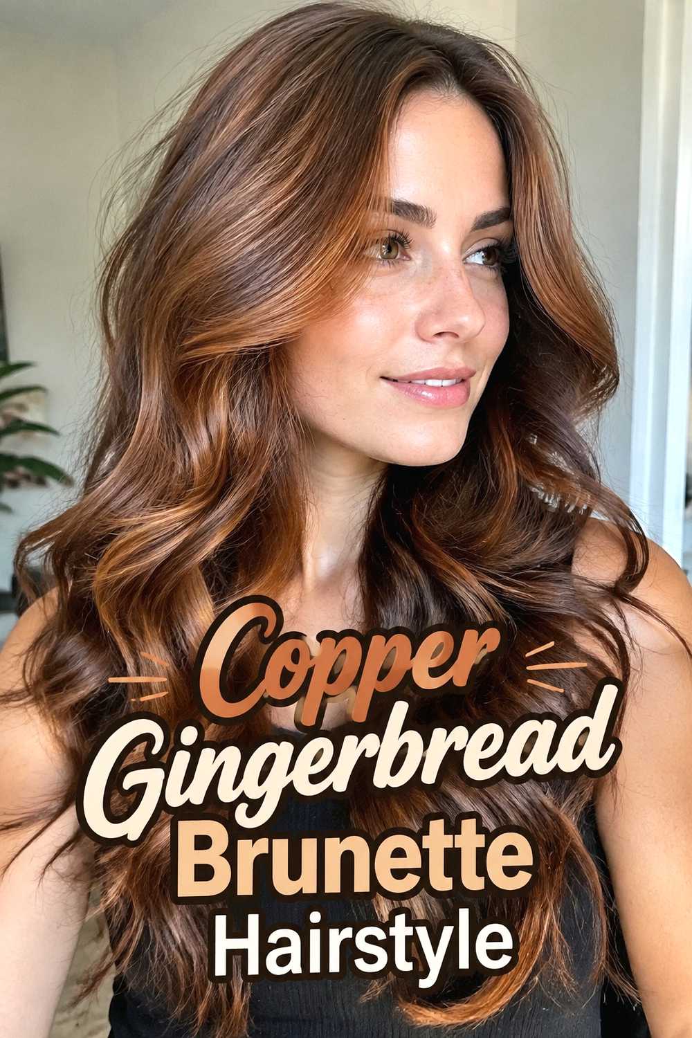 8. Copper Gingerbread Brunette Hairstyle