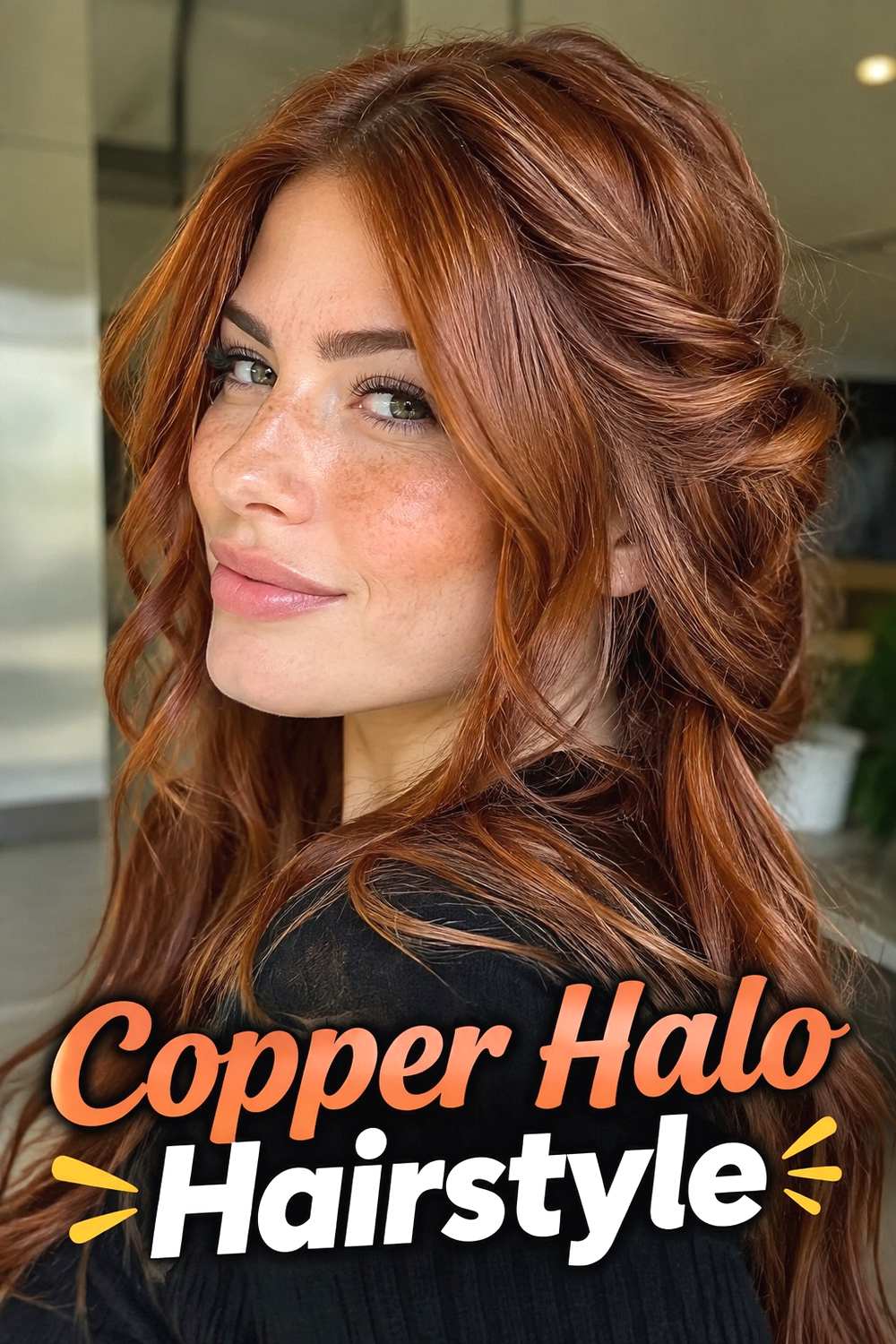 3. Copper Halo Hairstyle