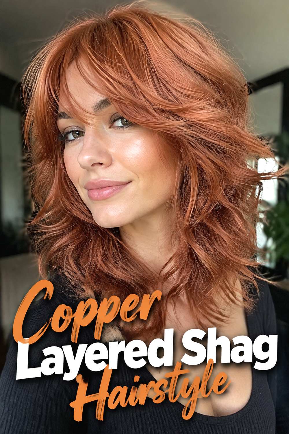 Copper Layered Shag Hairstyle