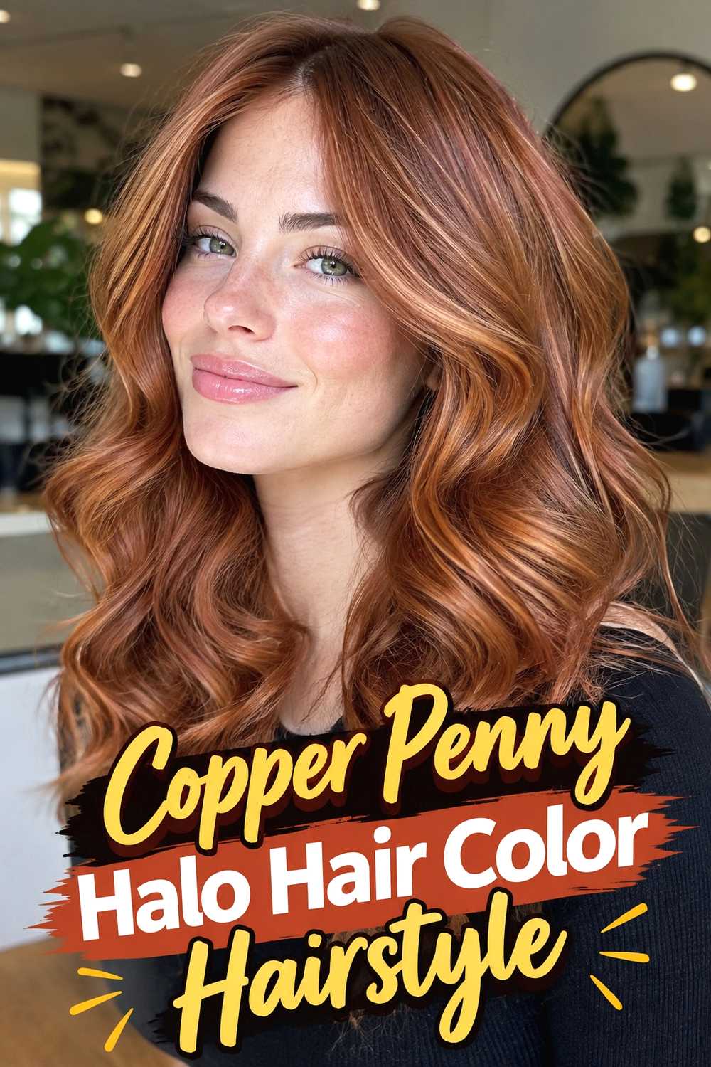 11. Copper Penny Halo Hair Color Hairstyle