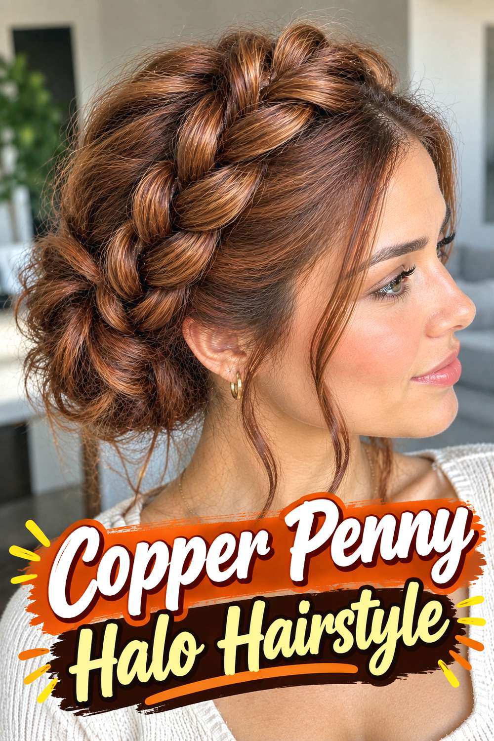 Copper Penny Halo Hairstyle