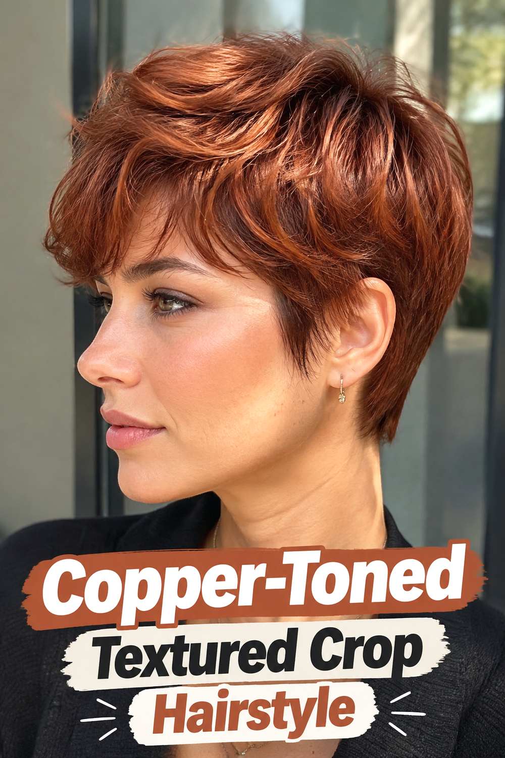 Copper-Toned Textured Crop Hairstyle