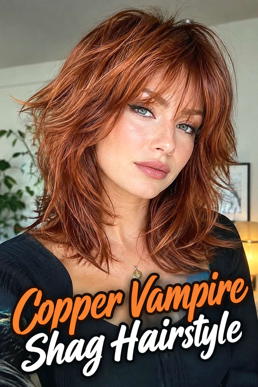 Copper Vampire Shag Hairstyle