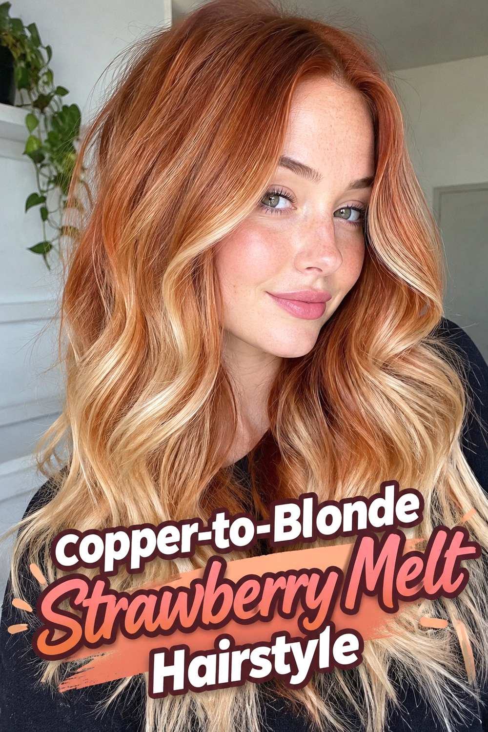13. Copper To Blonde Strawberry Melt Hairstyle