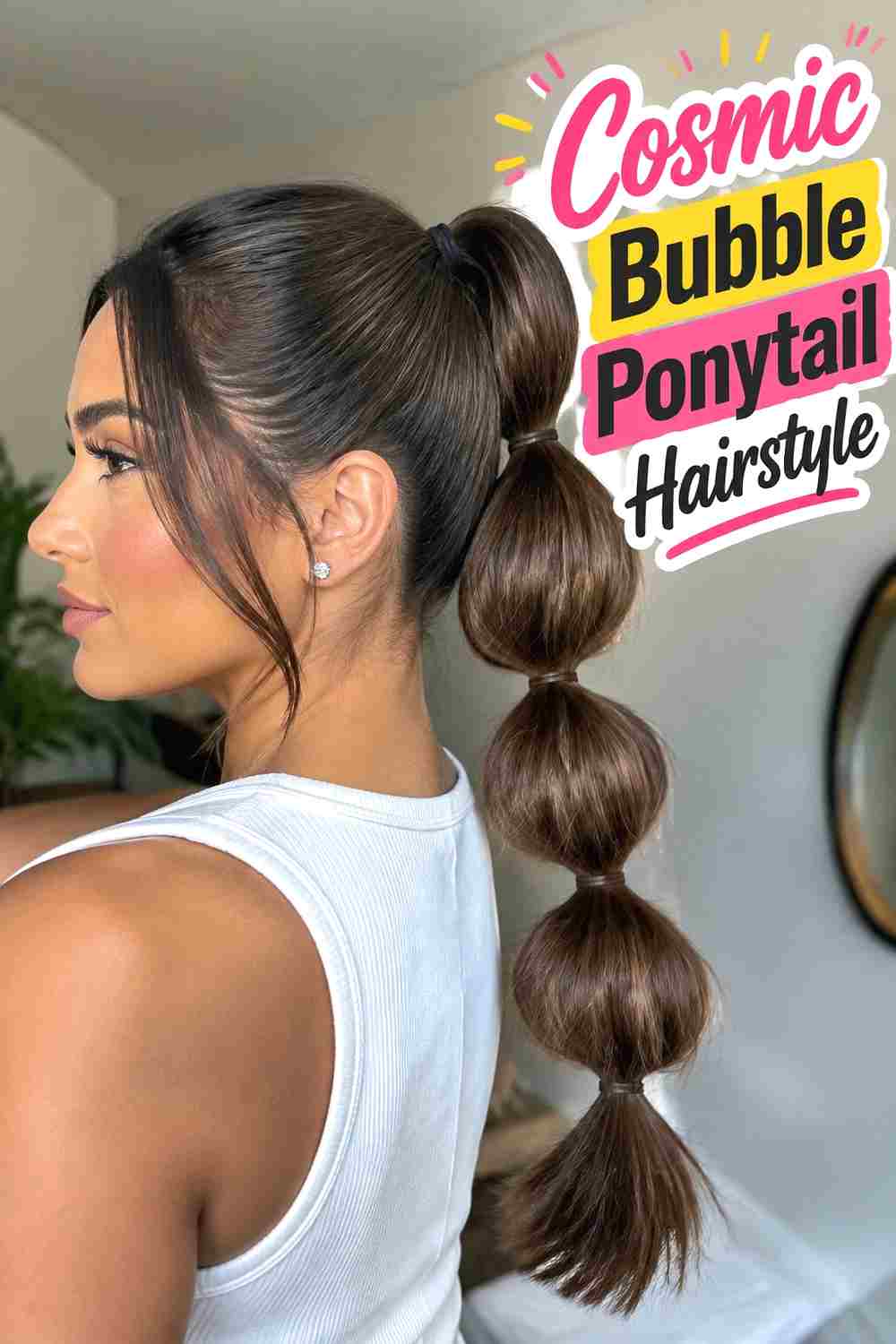 3. Cosmic Bubble Ponytail Hairstyle