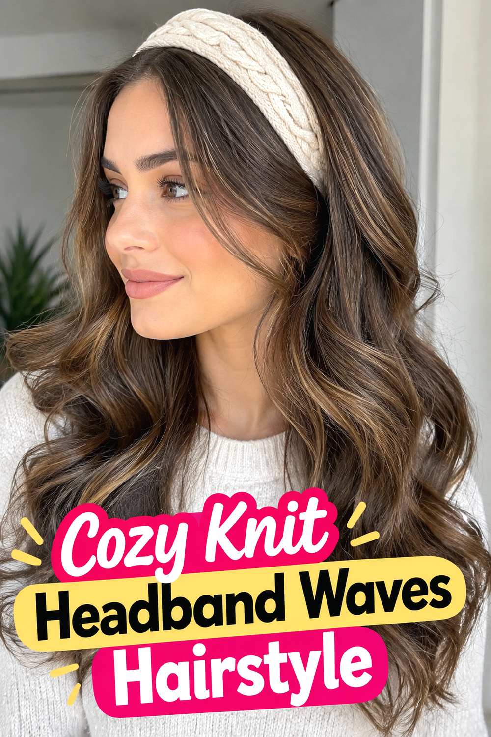 Cozy Knit Headband Waves Hairstyle