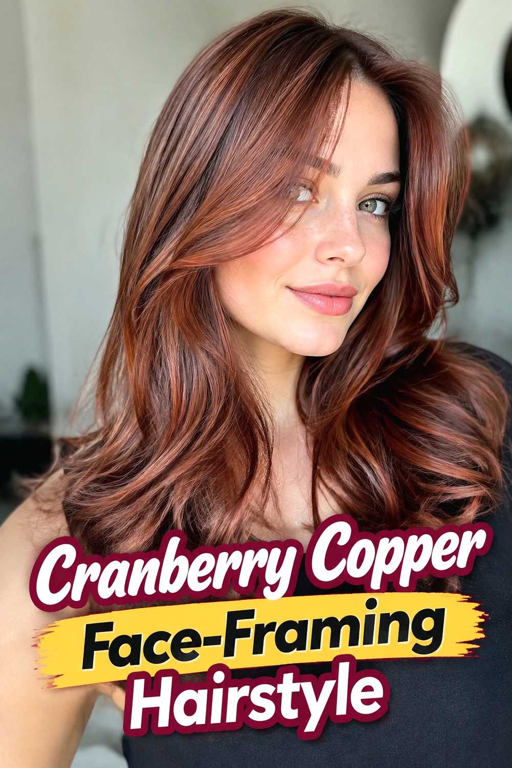 17. Cranberry Copper Face Framing Hairstyle