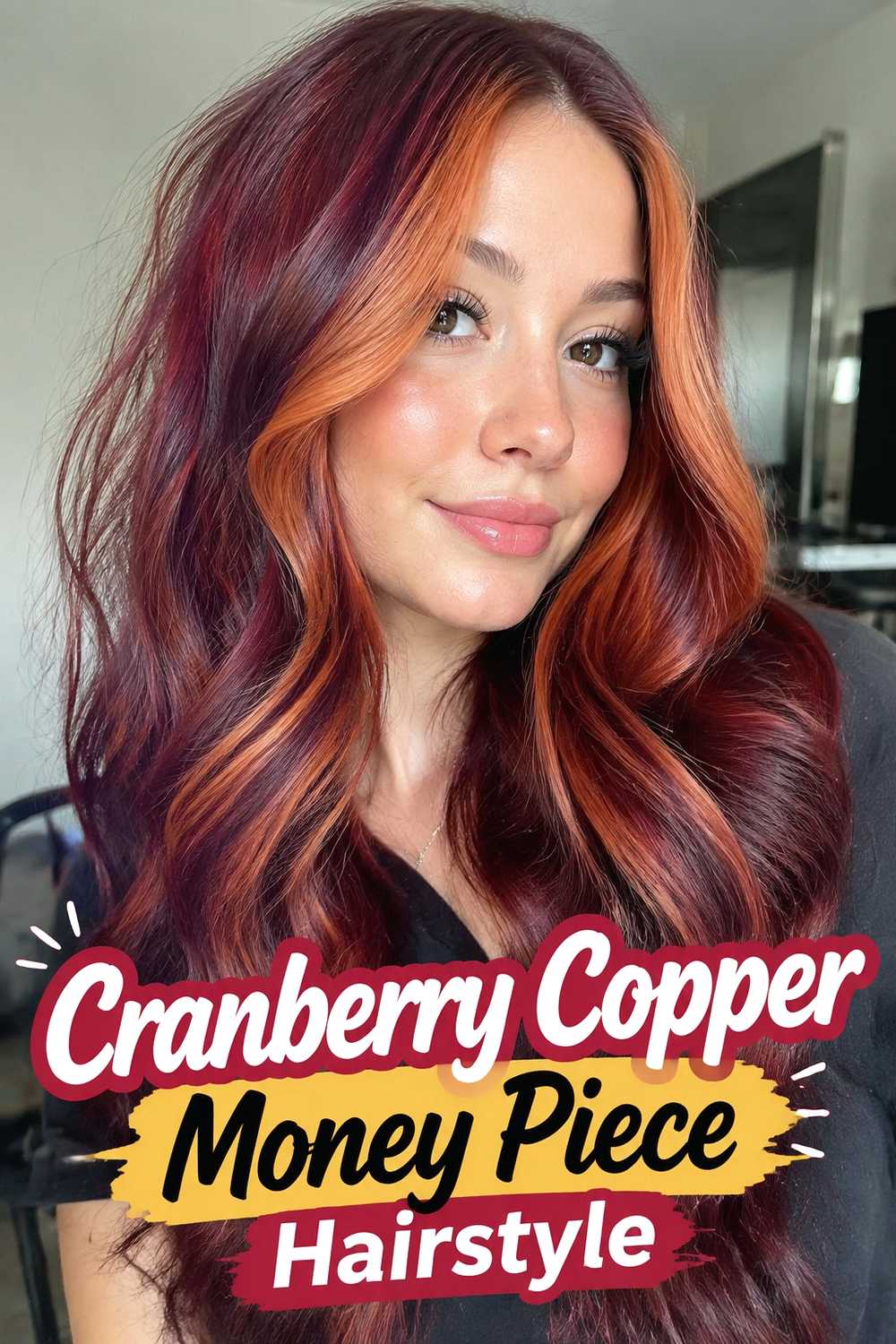 6. Cranberry Copper Money Piece Hairstyle