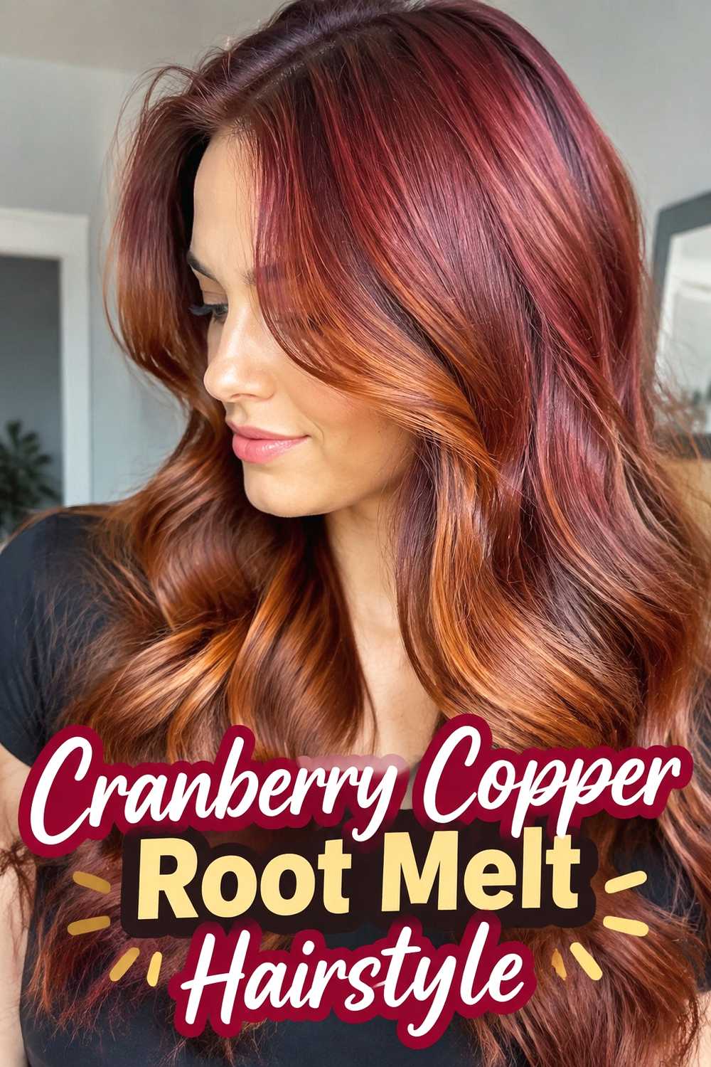 7. Cranberry Copper Root Melt Hairstyle