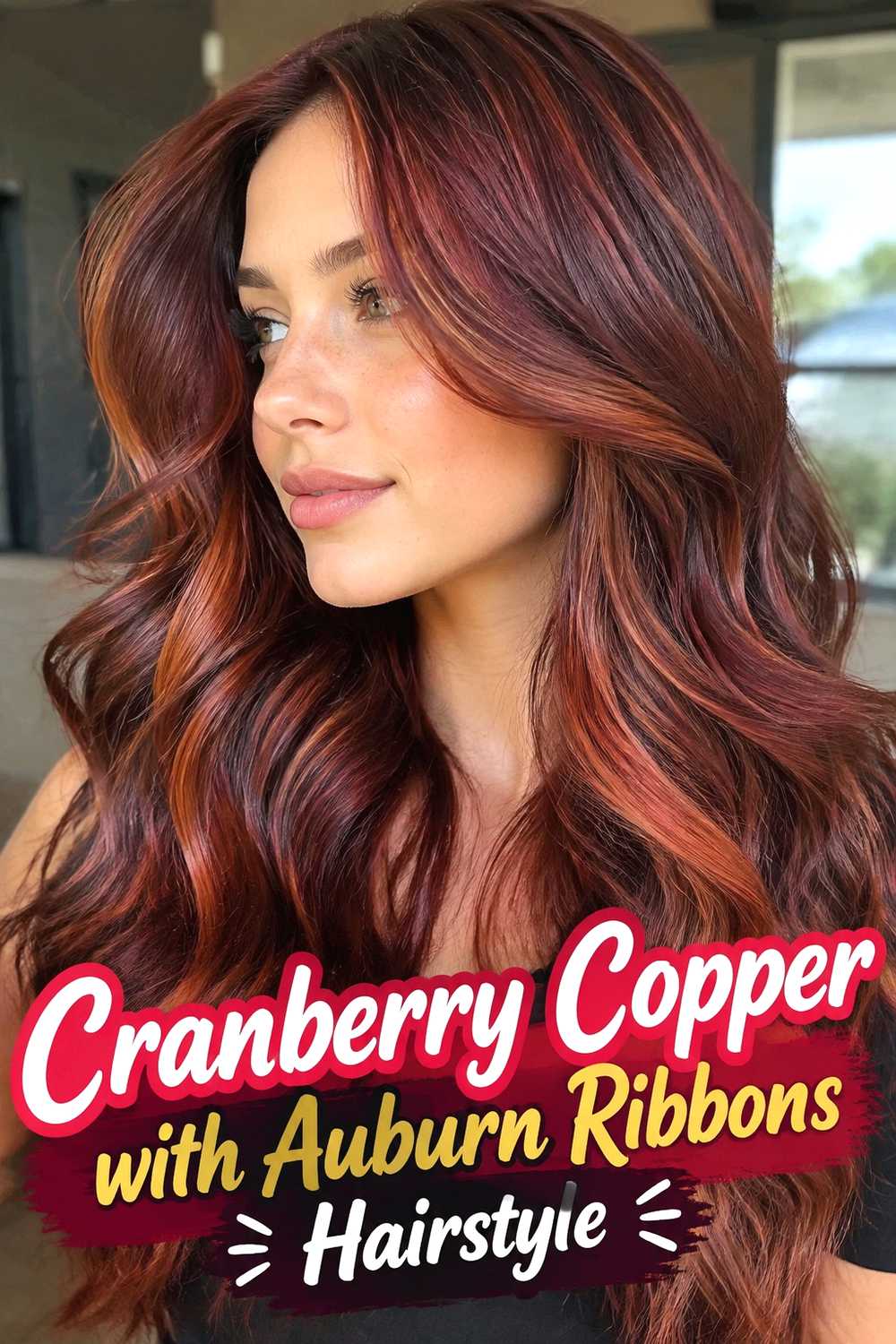 5. Cranberry Copper With Auburn Ribbons Hairstyle