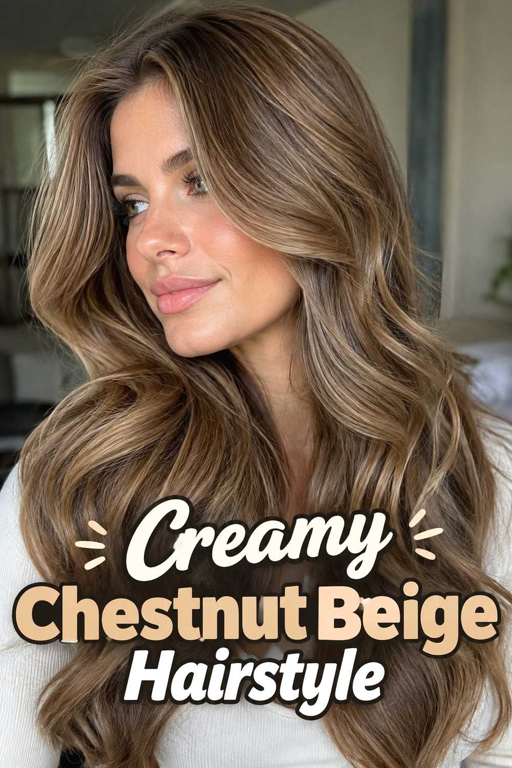 4. Creamy Chestnut Beige Hairstyle
