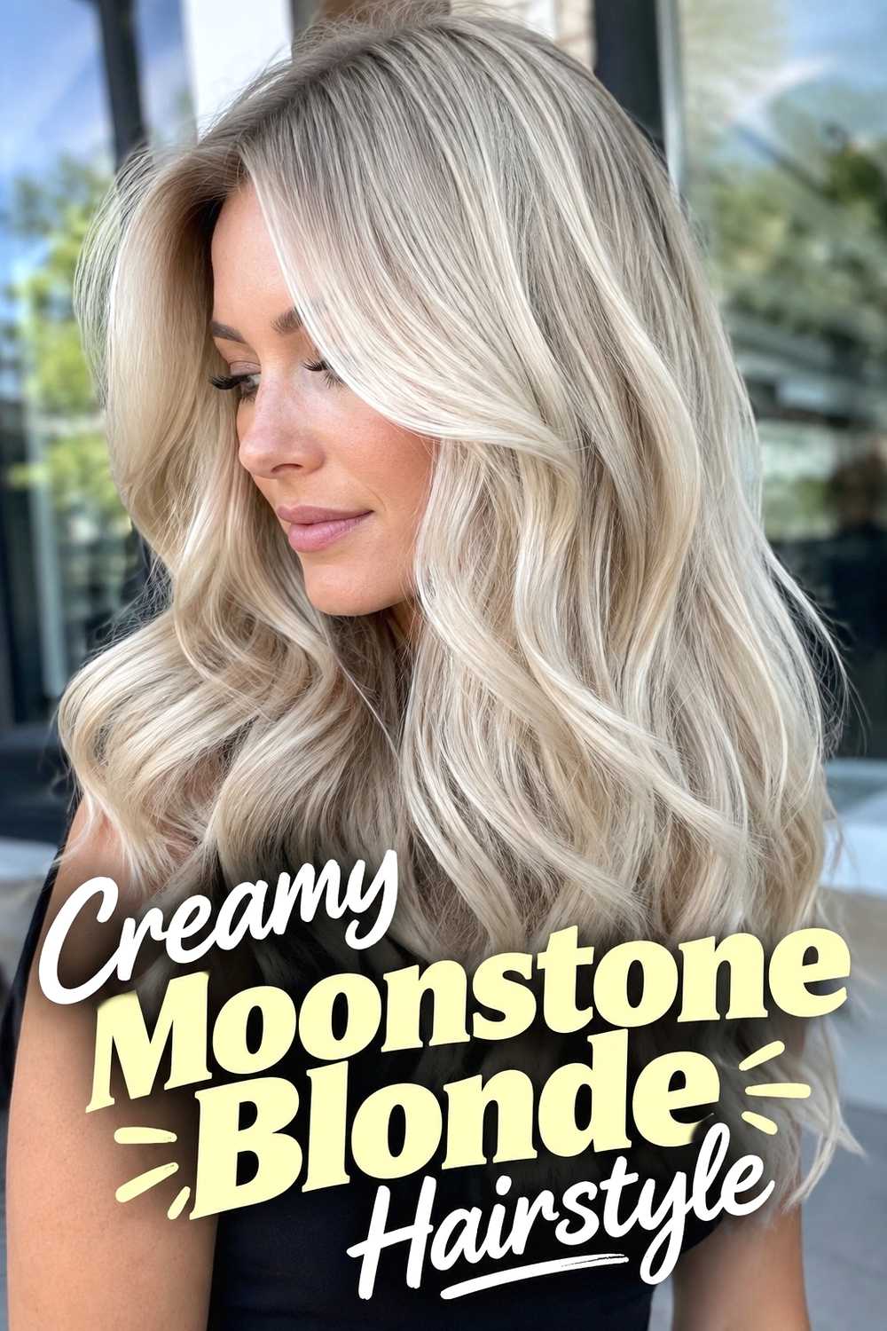 14. Creamy Moonstone Blonde Hairstyle