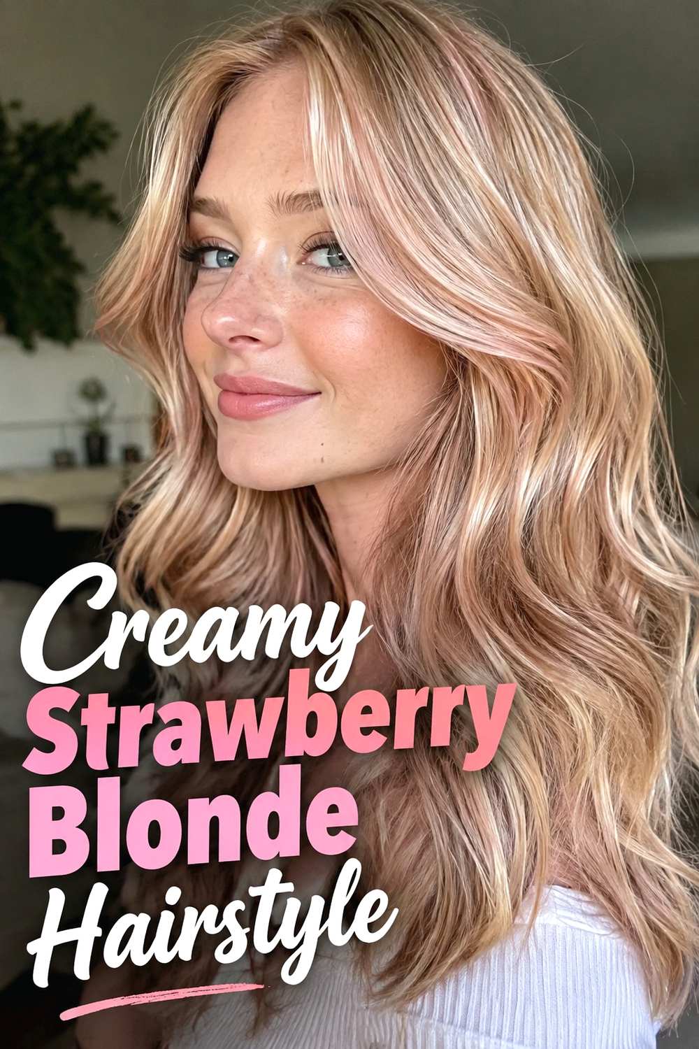4. Creamy Strawberry Blonde Hairstyle