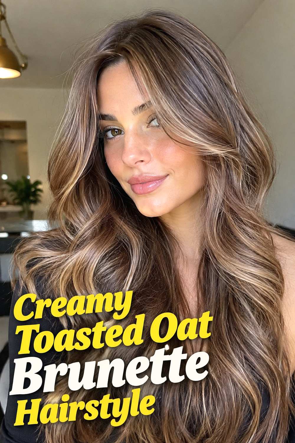 2. Creamy Toasted Oat Brunette Hairstyle
