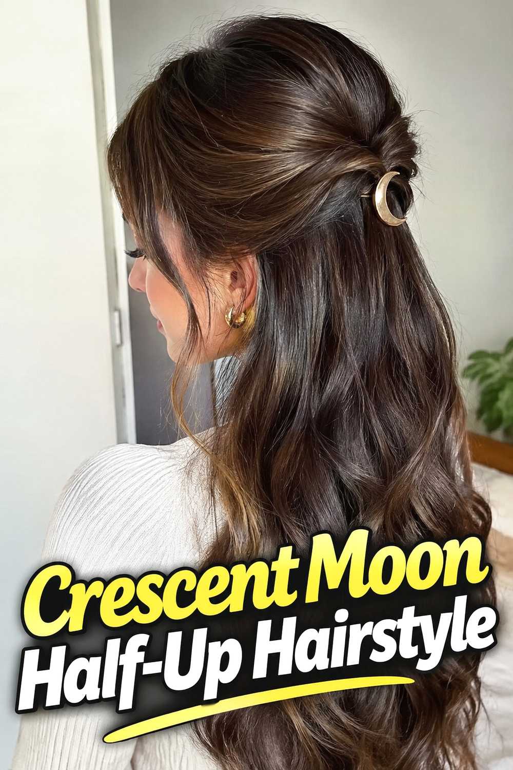3. Crescent Moon Half Up Hairstyle