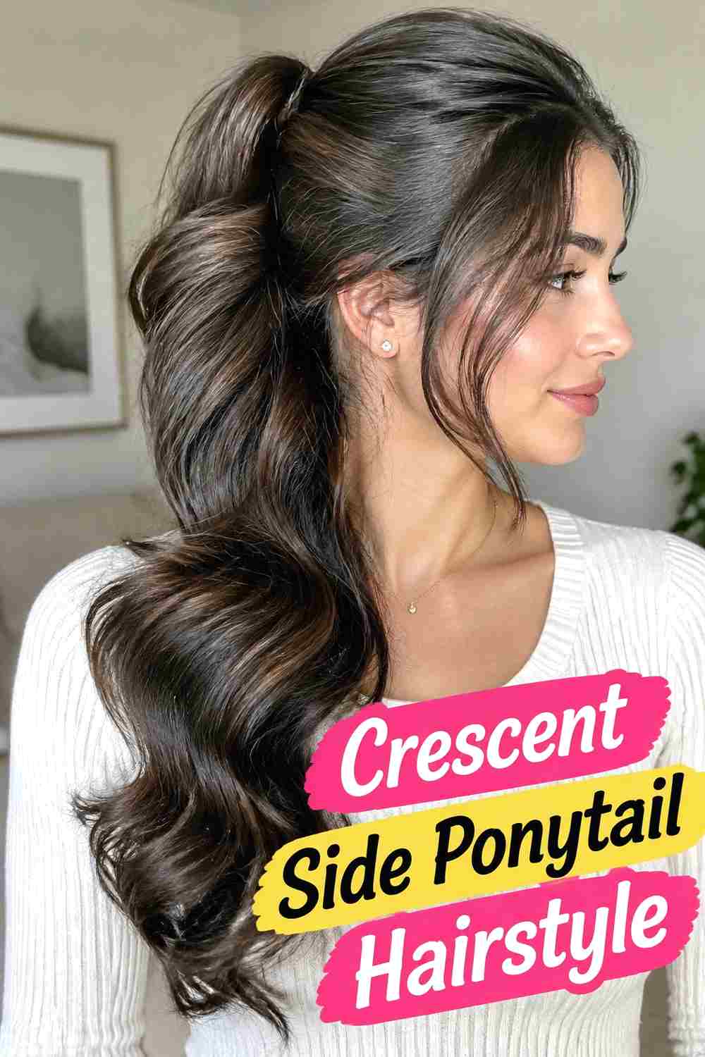 7. Crescent Side Ponytail Hairstyle