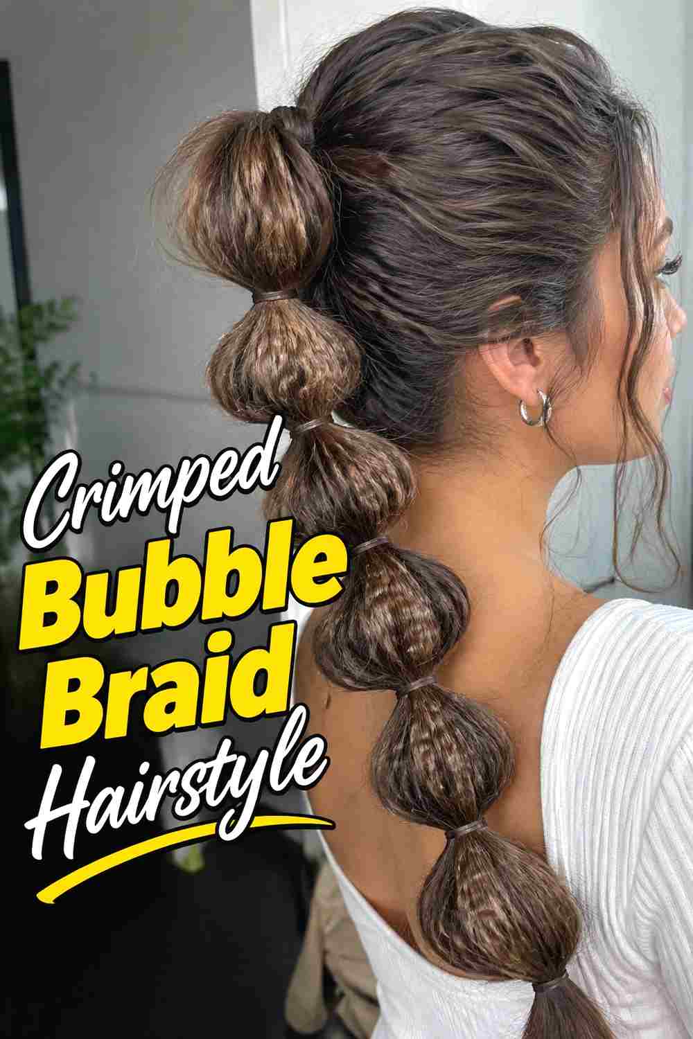 10. Crimped Bubble Braid Hairstyle