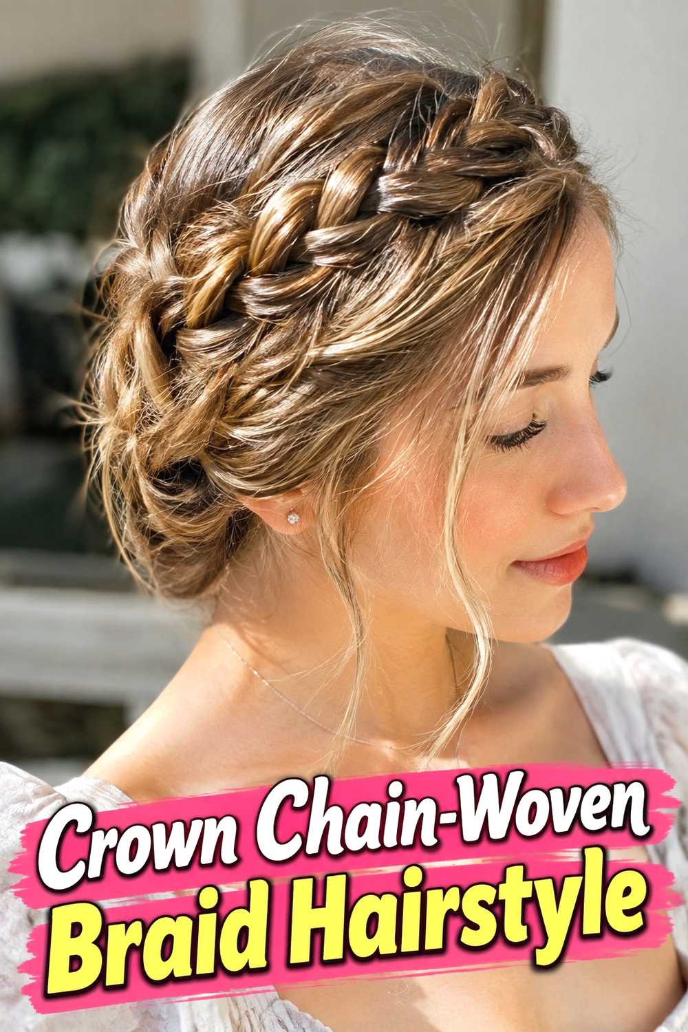 6. Crown Chain Woven Braid Hairstyle