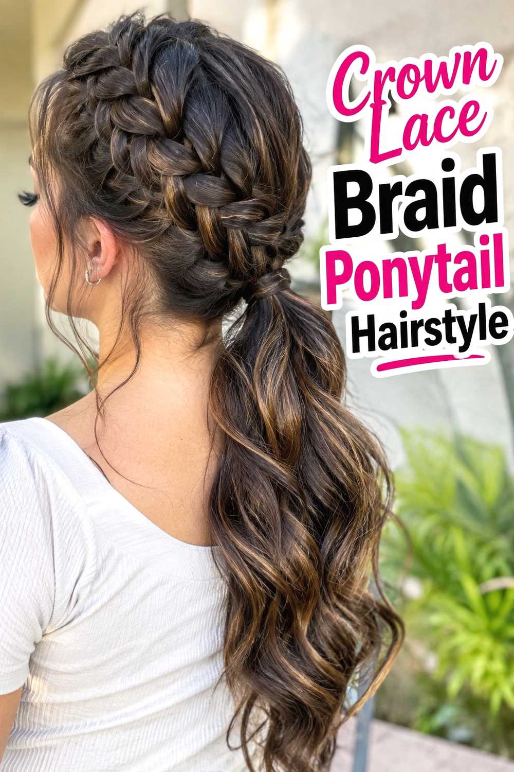 5. Crown Lace Braid Ponytail Hairstyle