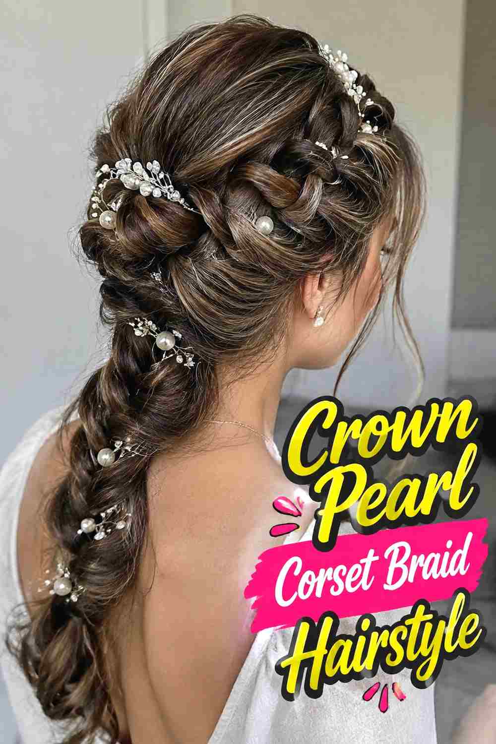 5. Crown Pearl Corset Braid Hairstyle