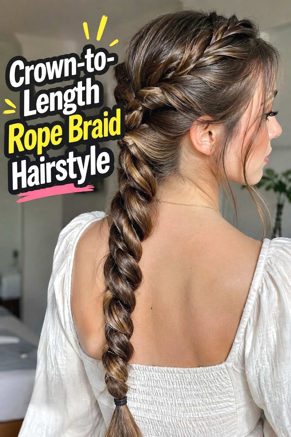 11. Crown To Length Rope Braid Hairstyle