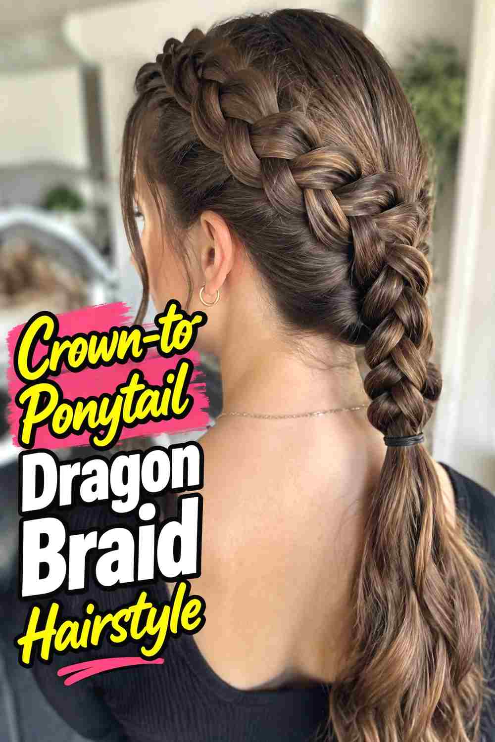 15. Crown To Ponytail Dragon Braid Hairstyle