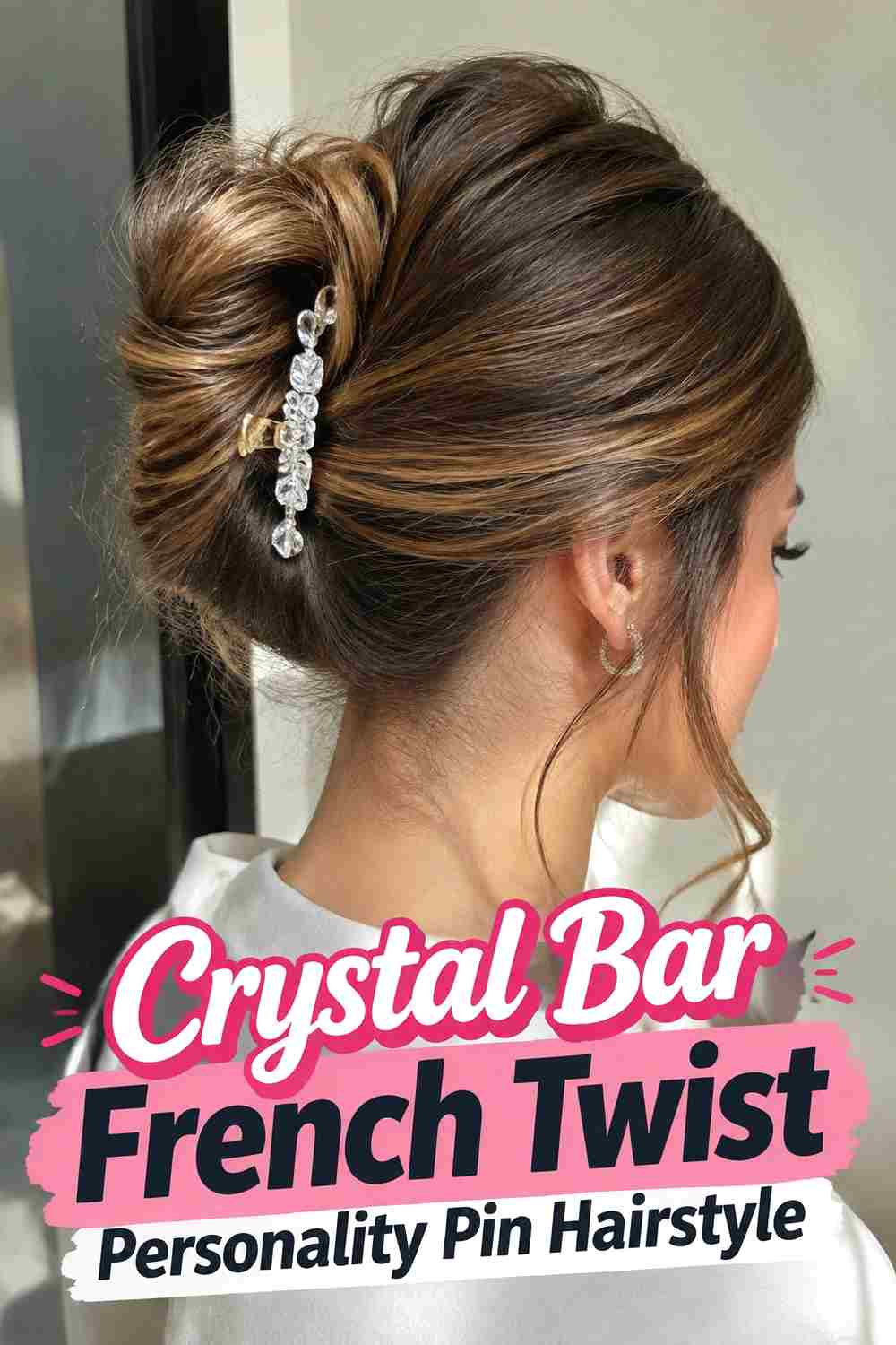 9. Crystal Bar French Twist Personality Pin Hairstyle
