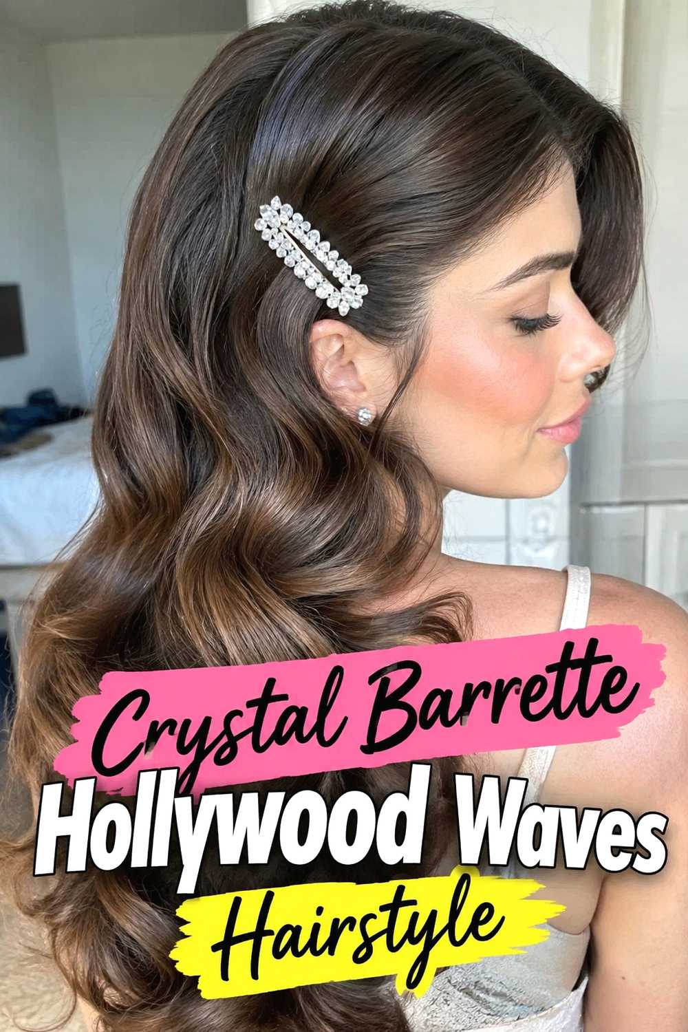 1. Crystal Barrette Hollywood Waves Hairstyle