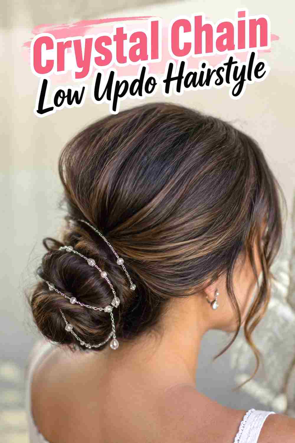 6. Crystal Chain Low Updo Hairstyle