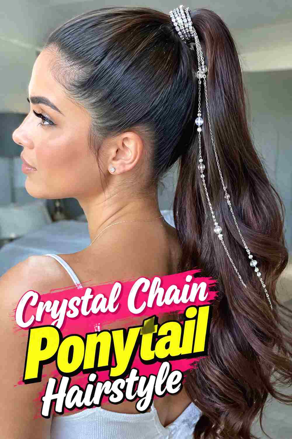 12. Crystal Chain Ponytail Hairstyle