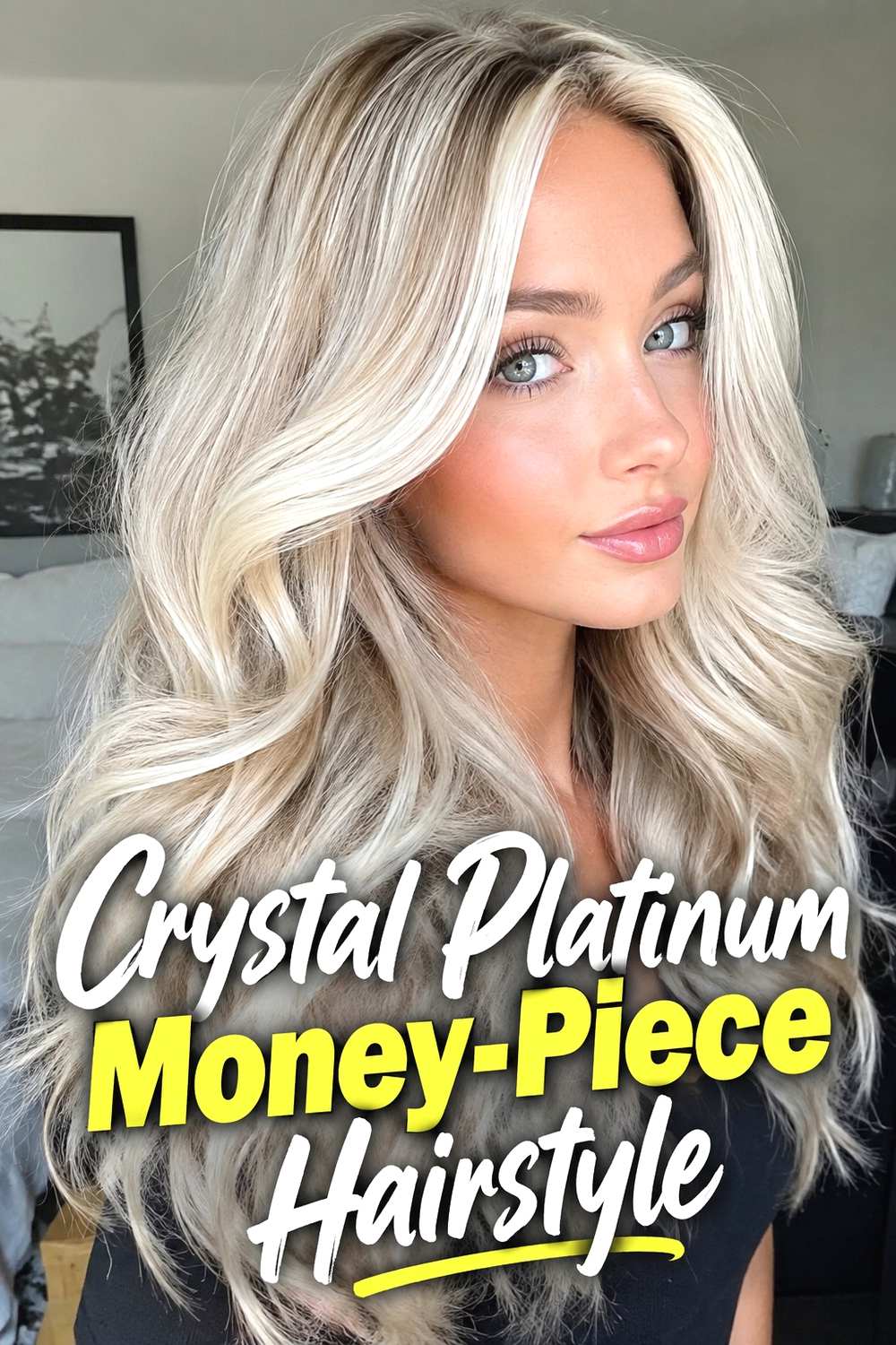 12. Crystal Platinum Money Piece Hairstyle