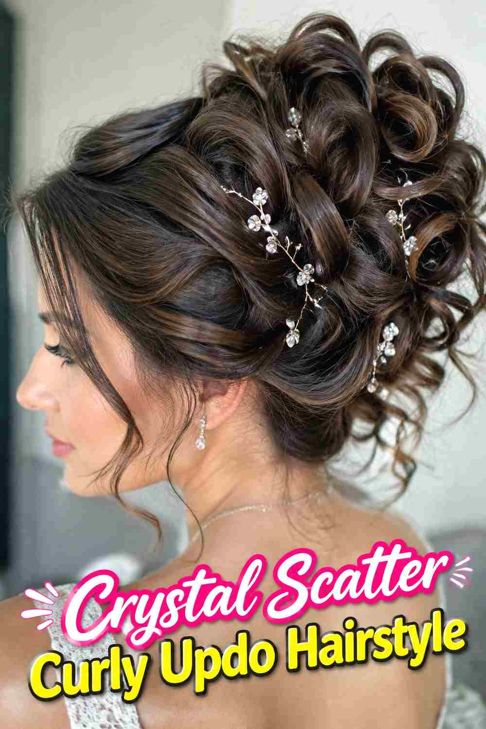 3. Crystal Scatter Curly Updo Hairstyle