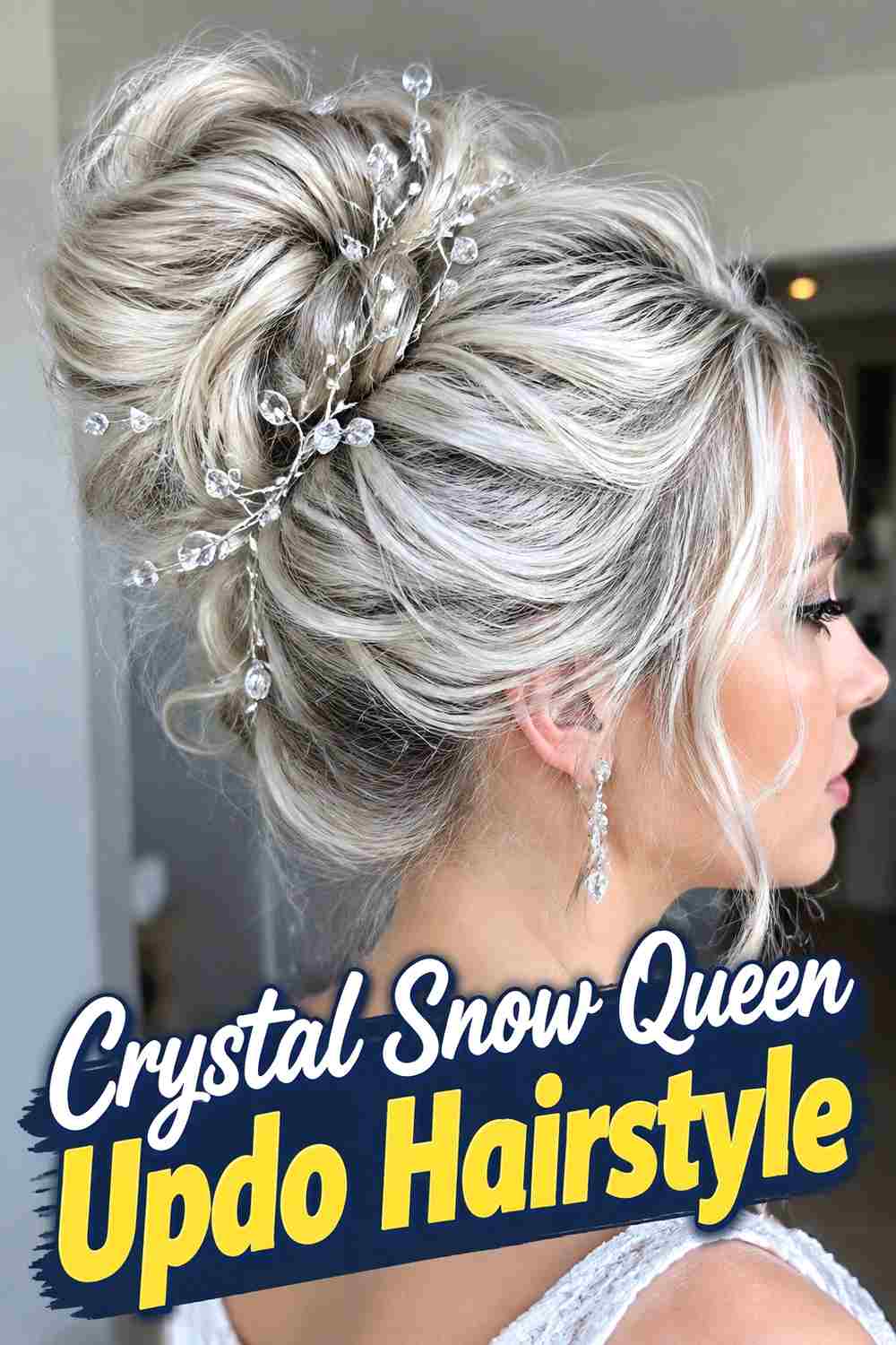 18. Crystal Snow Queen Updo Hairstyle