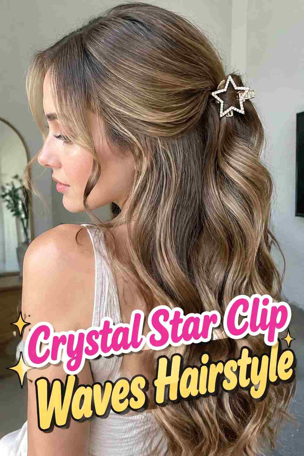 9. Crystal Star Clip Waves Hairstyle