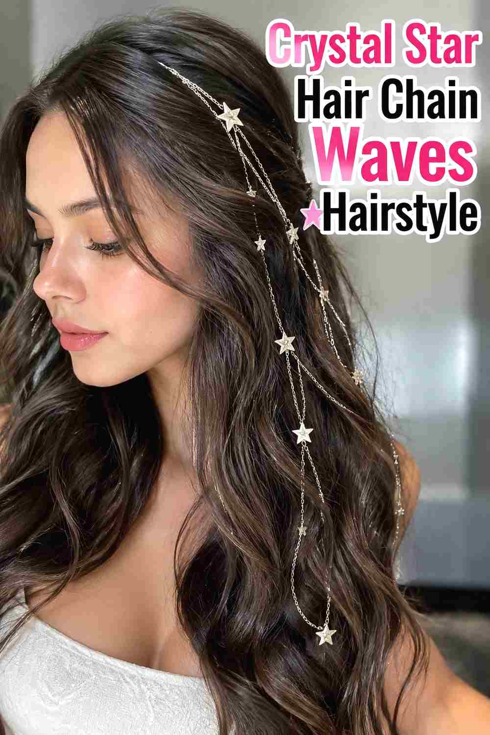 11. Crystal Star Hair Chain Waves Hairstyle