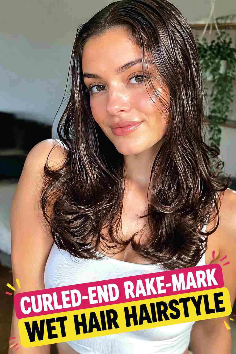 14. Curled End Rake Mark Wet Hair Hairstyle
