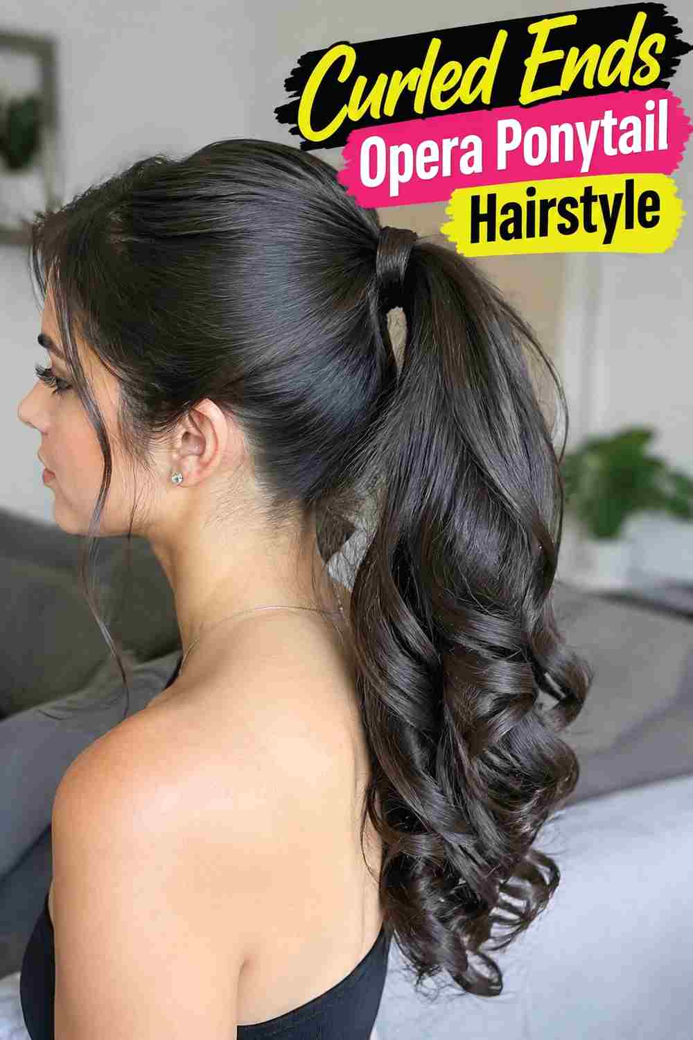 11. Curled Ends Opera Ponytail Hairstyle