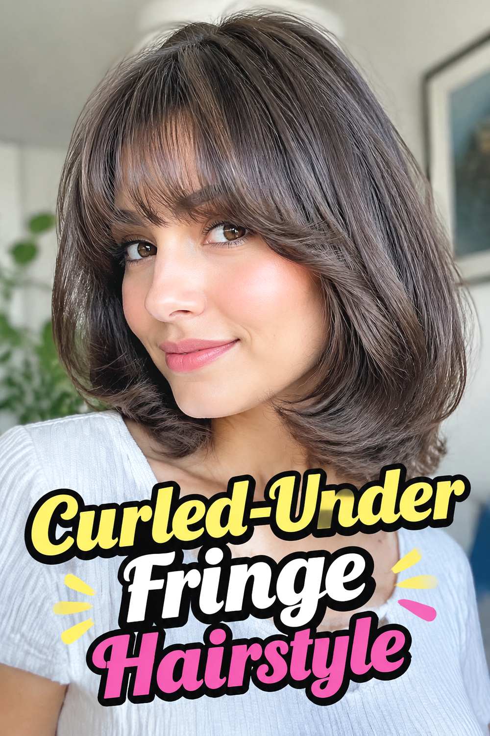 Curled-Under Fringe Hairstyle