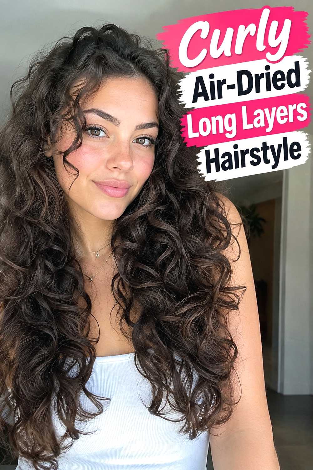 3. Curly Air Dried Long Layers Hairstyle