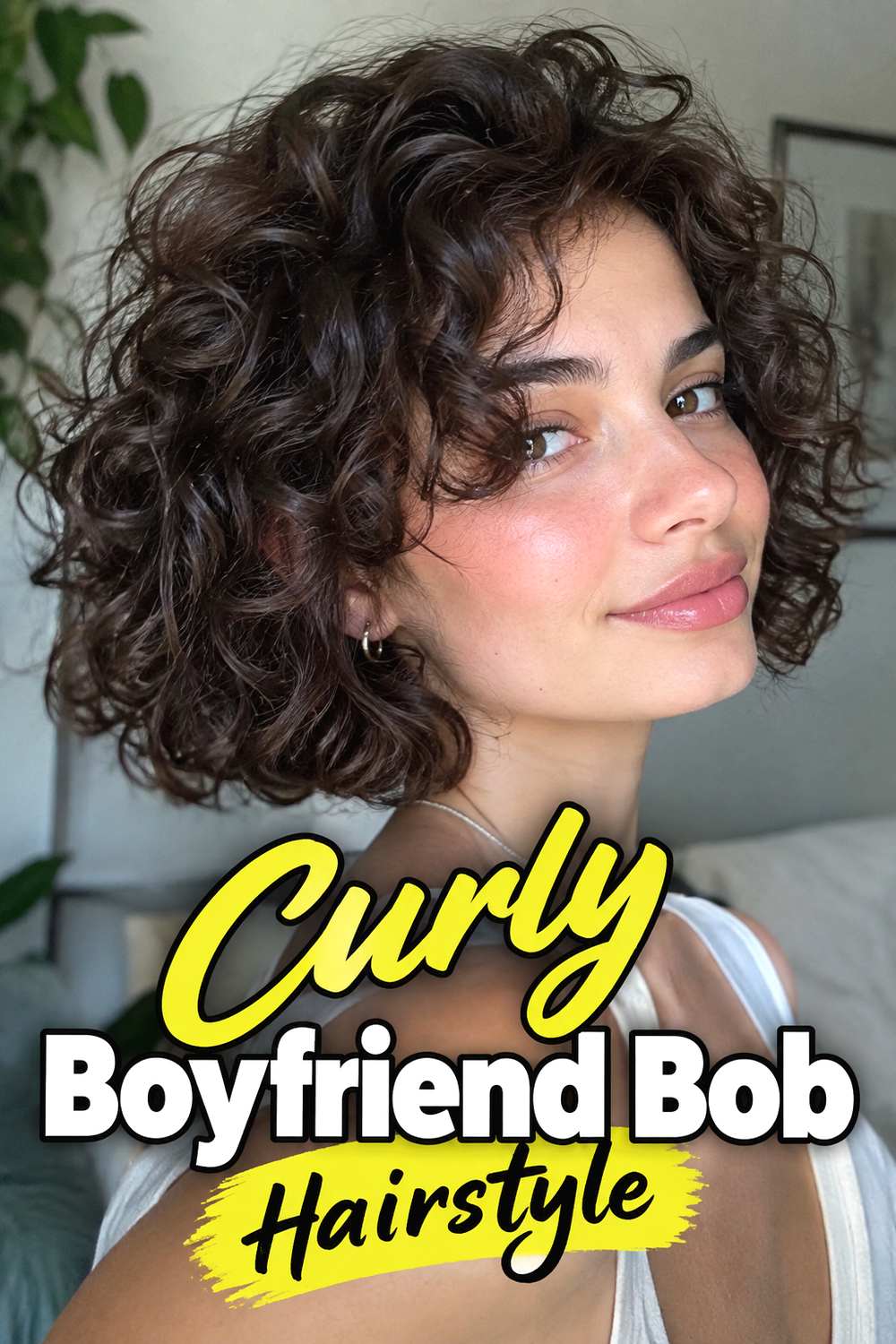 Curly Boyfriend Bob Hairstyle