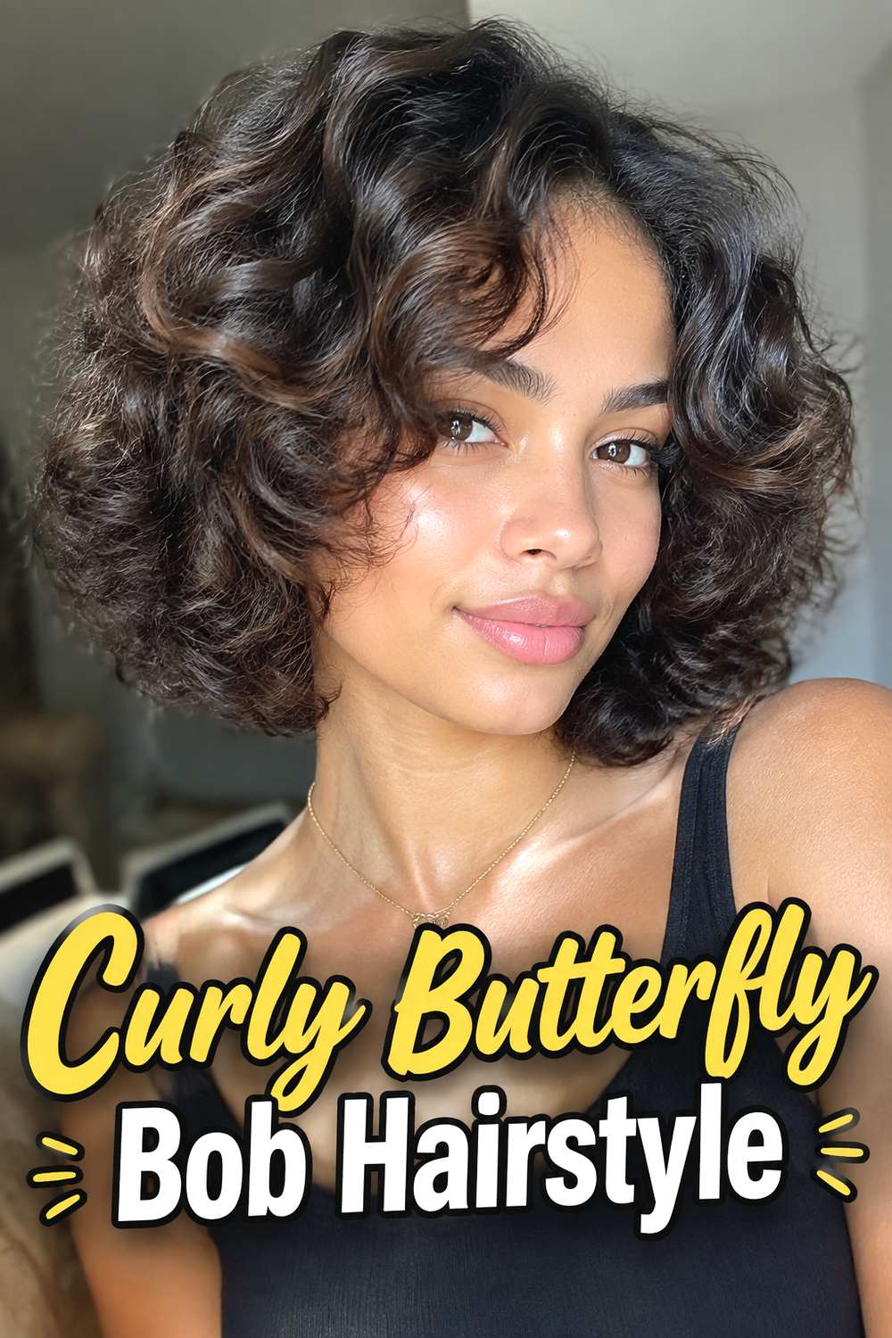 Curly Butterfly Bob Hairstyle