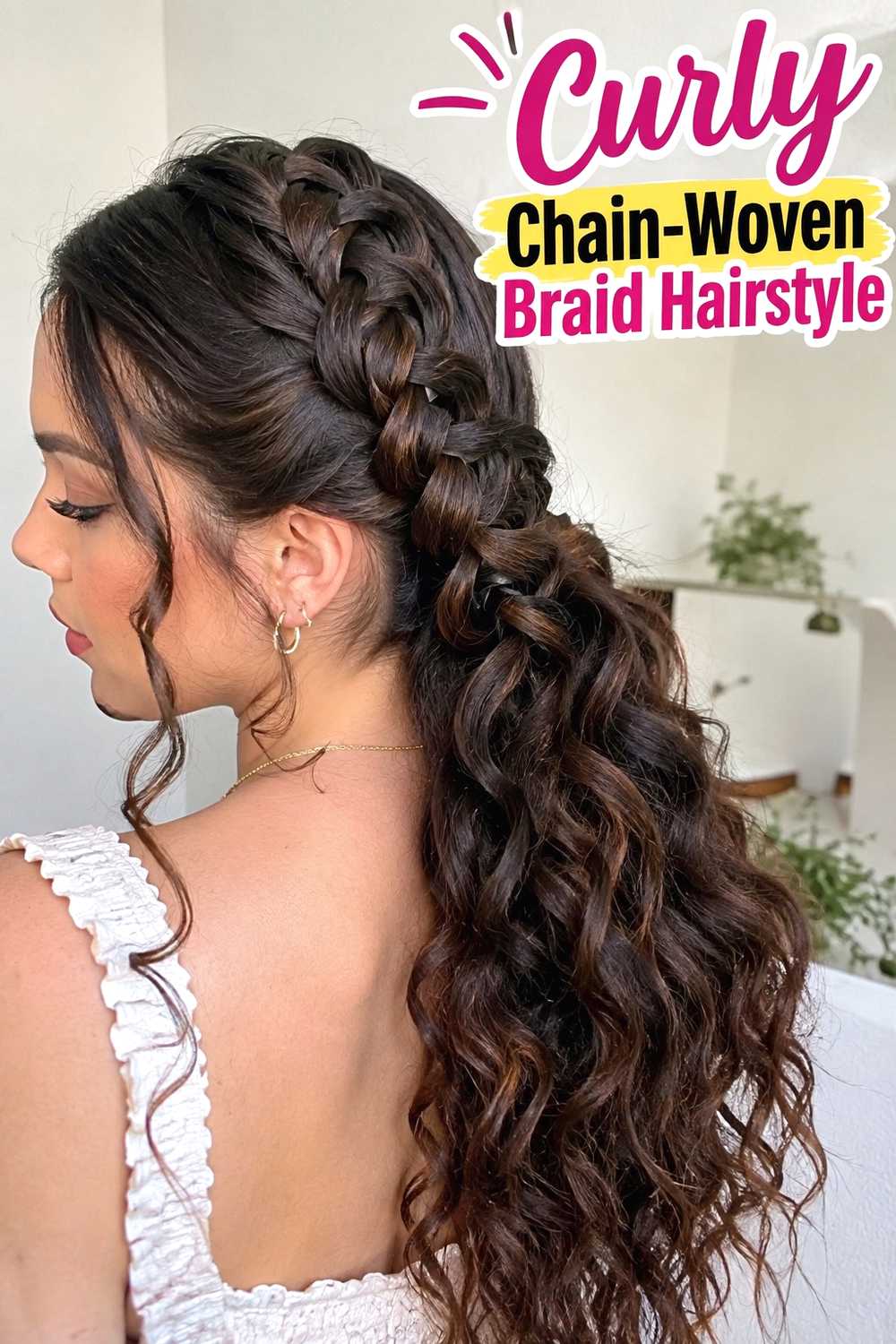 11. Curly Chain Woven Braid Hairstyle
