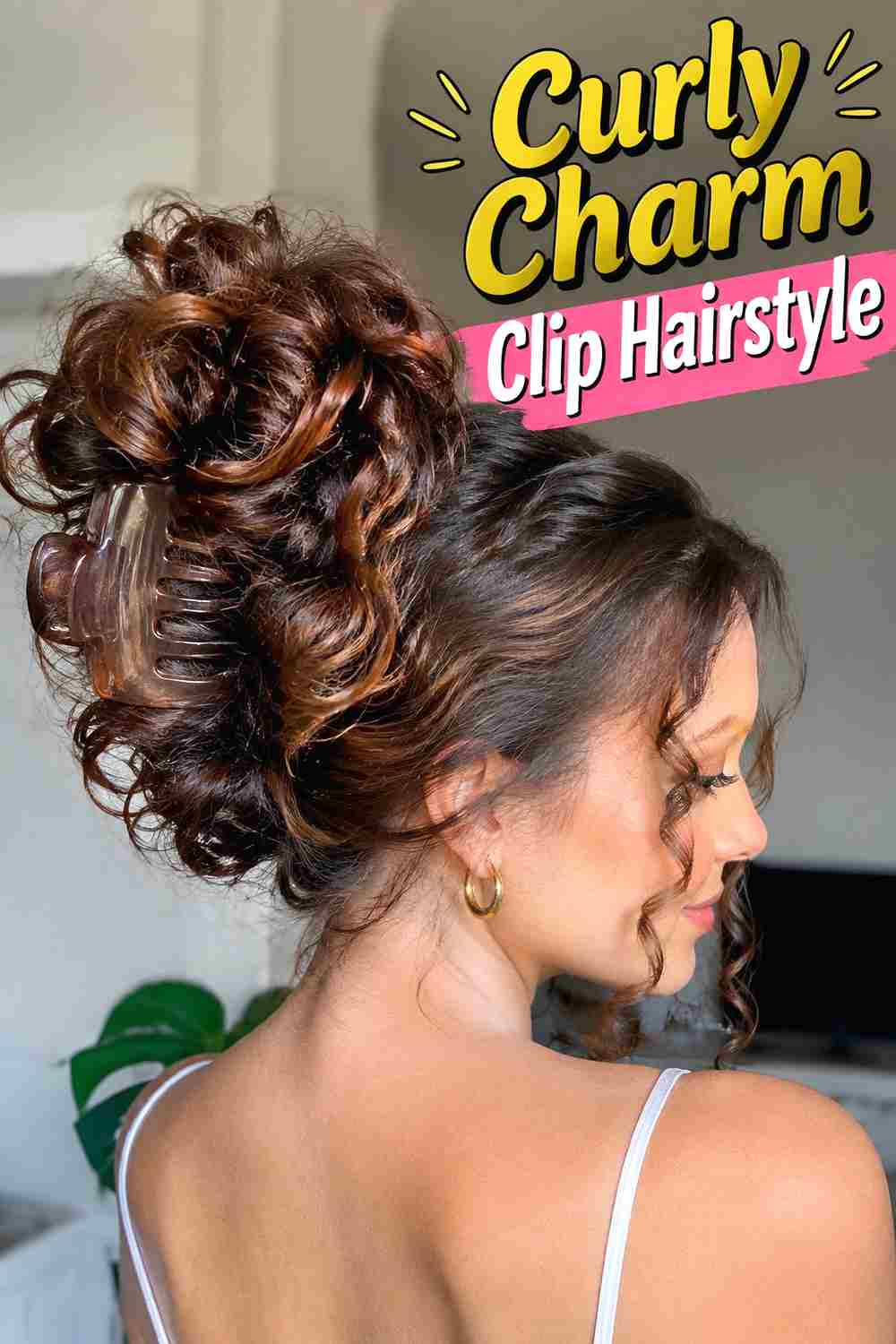 13. Curly Charm Clip Hairstyle