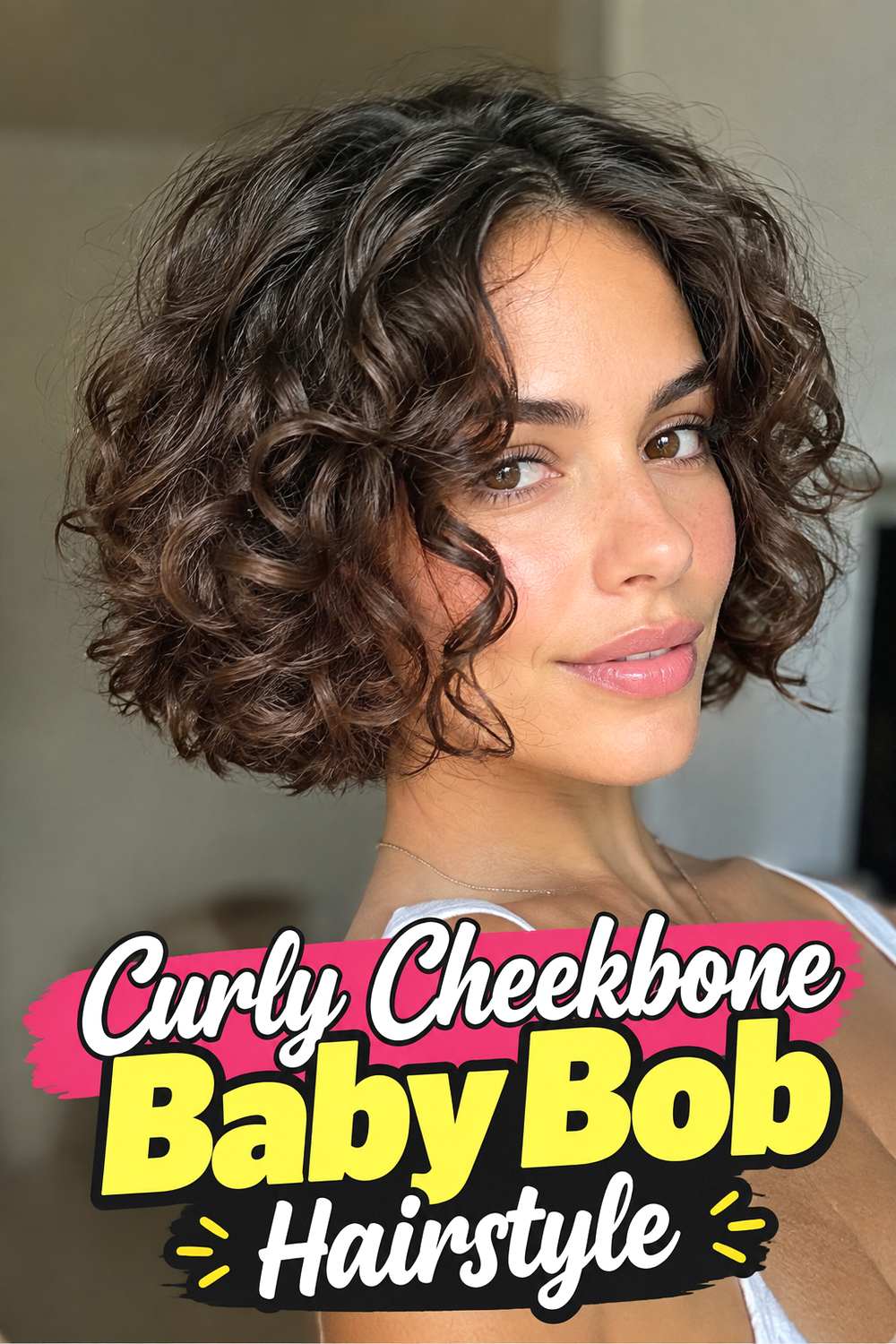 Curly Cheekbone Baby Bob Hairstyle